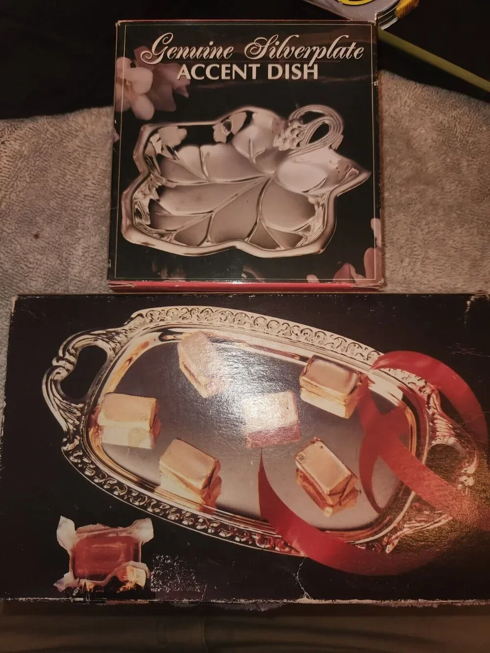 Vintage Silver Plate Serving Tray and Accent Dish NEW OPEN BOX